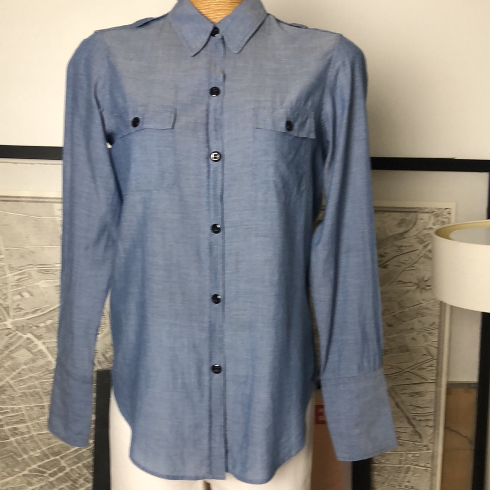 NILI LOTAN Blue Button-Up Shirt Size M - Picture 3 of 14